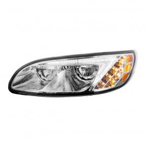 Full LED Headlight for Peterbilt 325/330/337/348/382/384/386/387 in Chrome for Driver Side