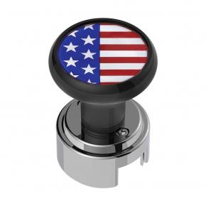 USA Flag Thread-On Shift Knob and Adapter for Eaton Fuller Style 13/15/18 Shifter - Black