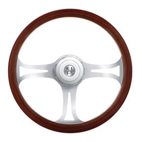 18 Inch Blade Style Wood Steering Wheel for 2014-2019 Peterbilt and Kenworth Trucks