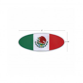 Chrome Die Cast Mexico Flag Emblem