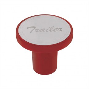 Trailer Aluminum Screw-On Air Valve Knob -Stainless Plaque - Candy Red