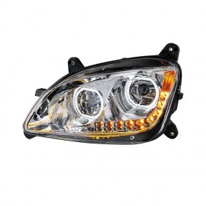 118 LED Headlight for 2010-2021 Peterbilt 587 and 579 in Chrome for Driver Side