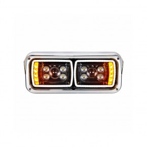 All LED Dual Function Blackout Headlight for Peterbilt, Kenworth, Freightliner, Western Star - Driver