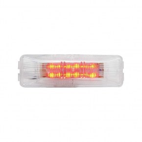 12 LED Rectangular Clearance/Marker Light - Red LED/Clear Lens