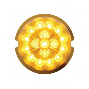 Peterbilt 17 LED Dual Clear Reflector Lights Bezels - Amber LED/Amber Lens
