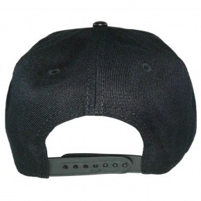Heavy Klutch Automotive Enthusiast 6 Panel Wool Leather Snapback Baseball Cap - Black